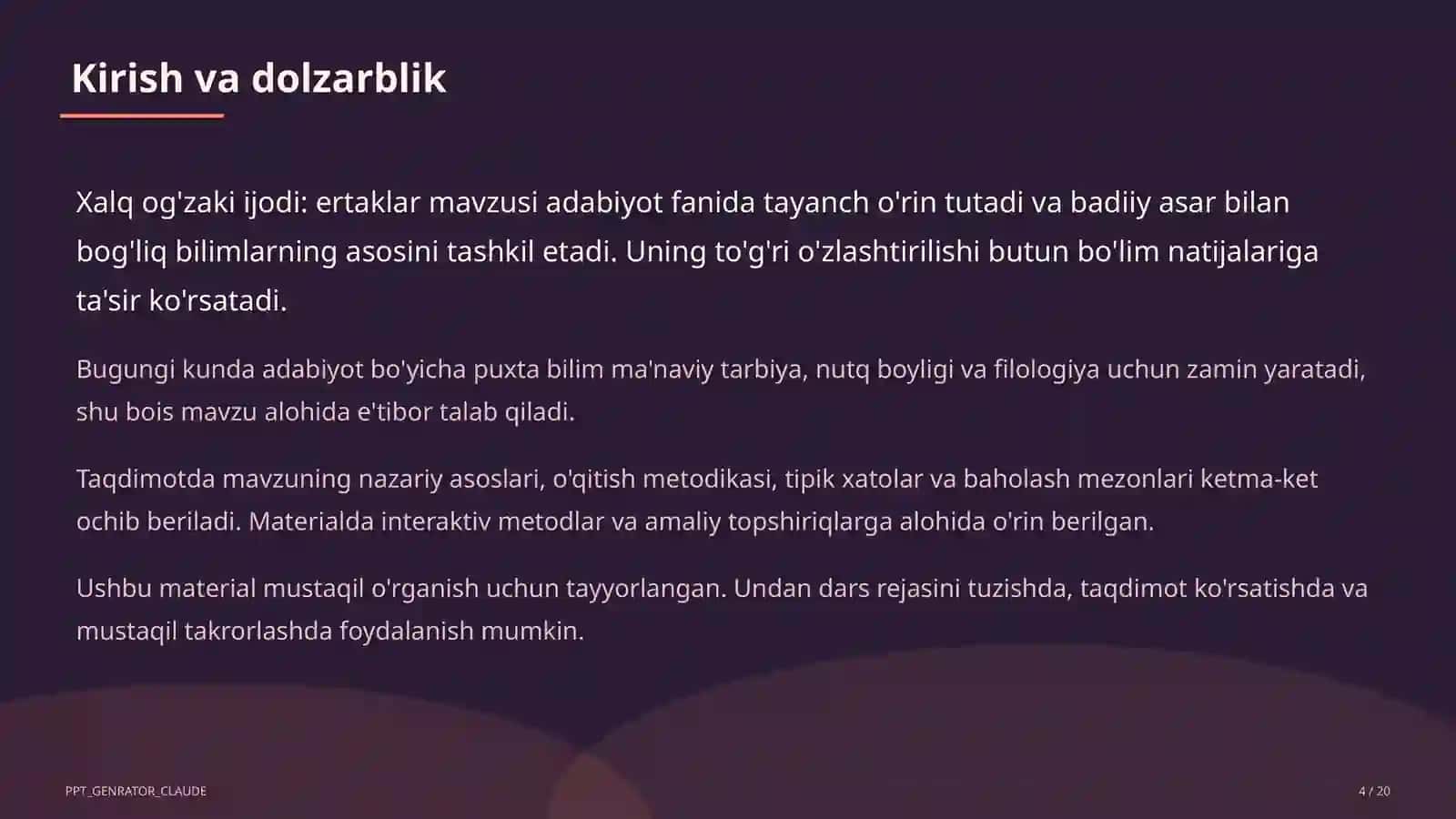 Xalq og'zaki ijodi: ertaklar (5-sinf) 4