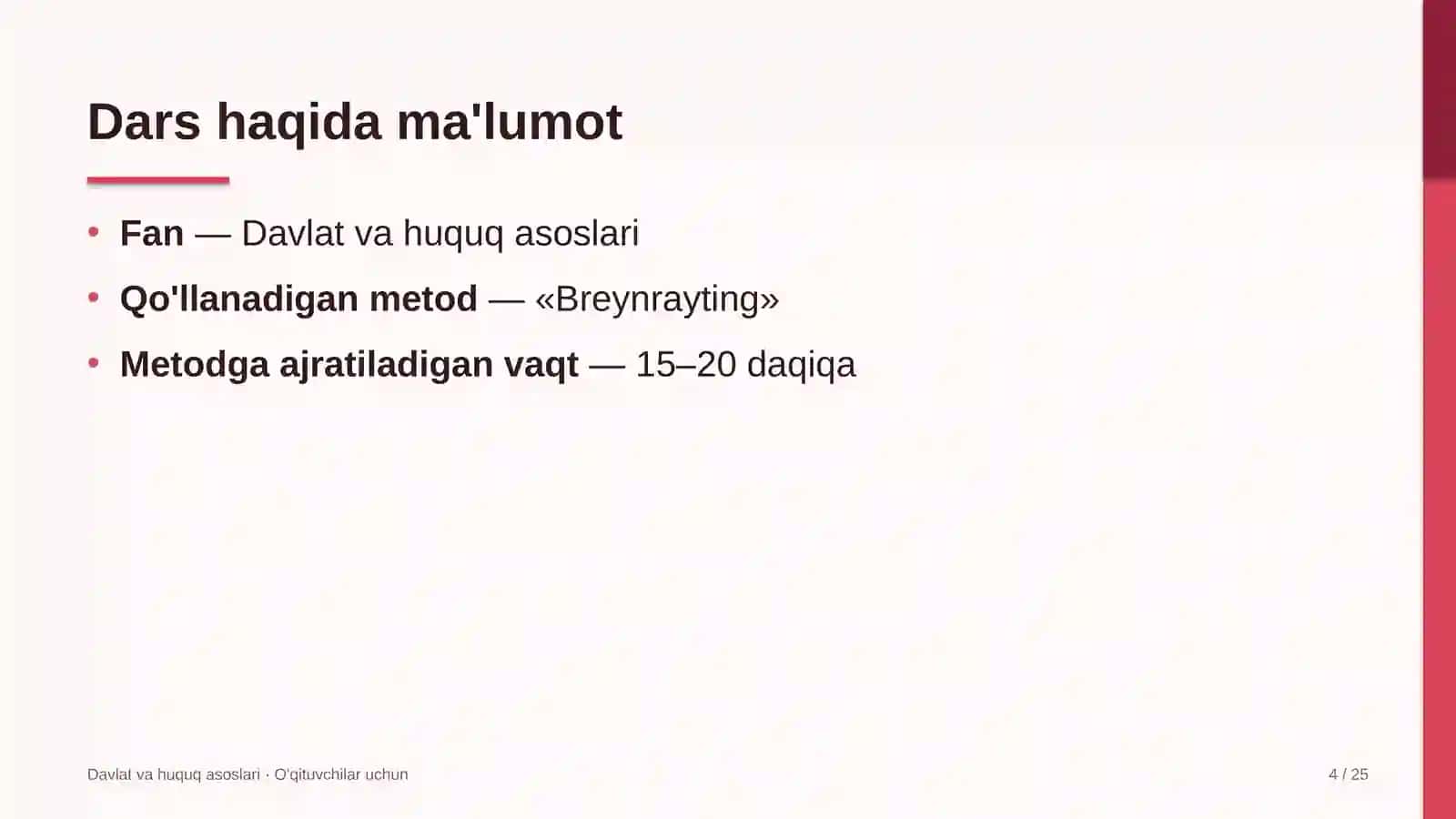 davlat va huquq asoslari darslarida breynrayting metodidan foydalanish 8813 4