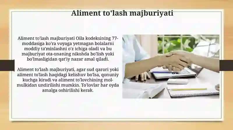 Aliment to'lash majburiyatlari va miqdori 4