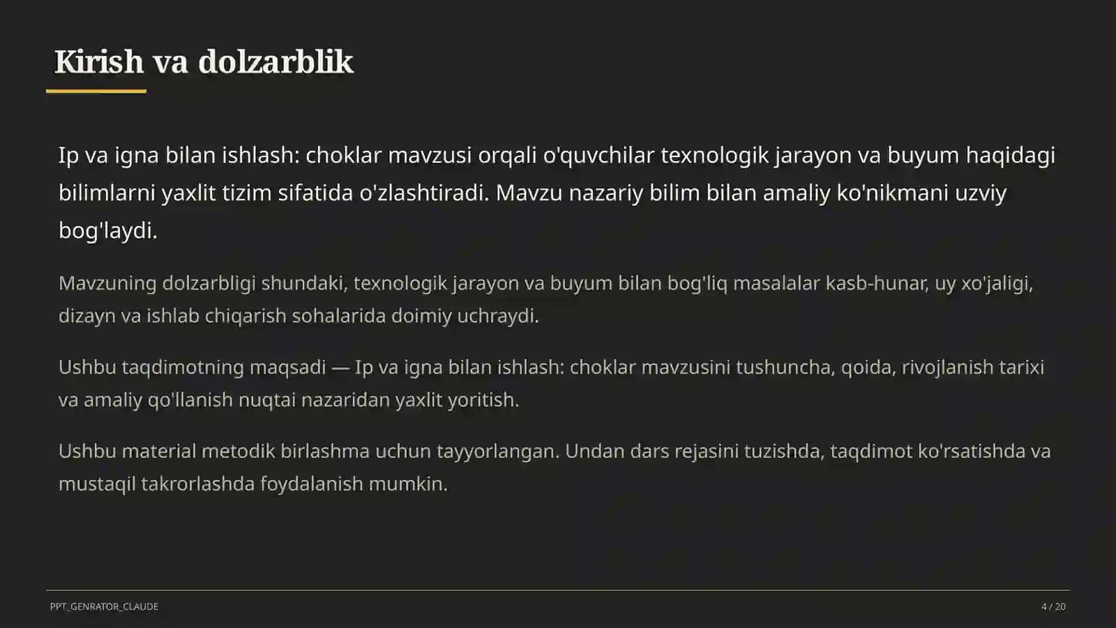 Ip va igna bilan ishlash: choklar (3-sinf) 4