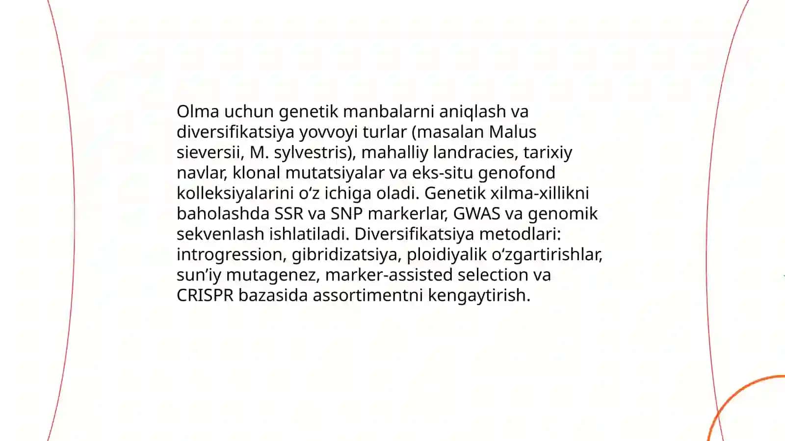 Olma misolida seleksiya jarayonini mohiyati va bosqichlari 4