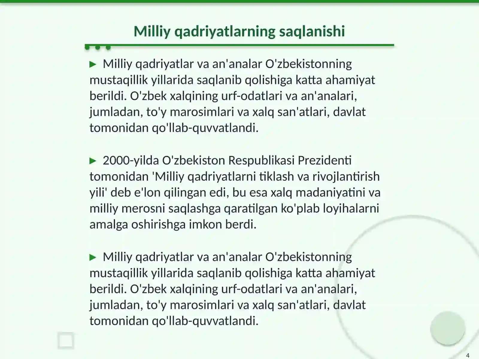 O'zbek madaniyatining tiklanishi 4