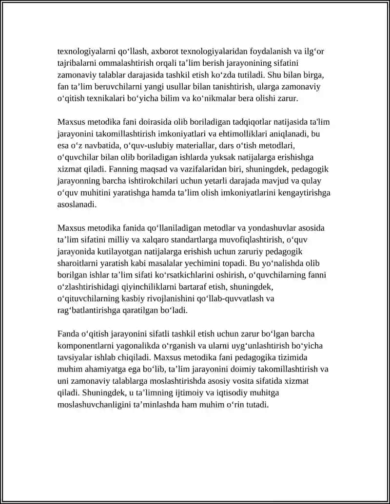 MAXSUS METODIKA FANI MAQSADI VA VAZIFALARI 4