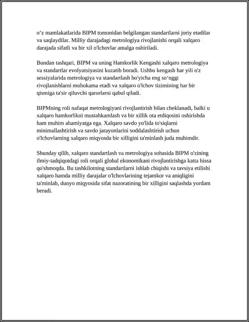 METRAOGIYA VA STANDARTLASHTIRISH BÓYICHA XALQARO TASHKILOTLAR 4