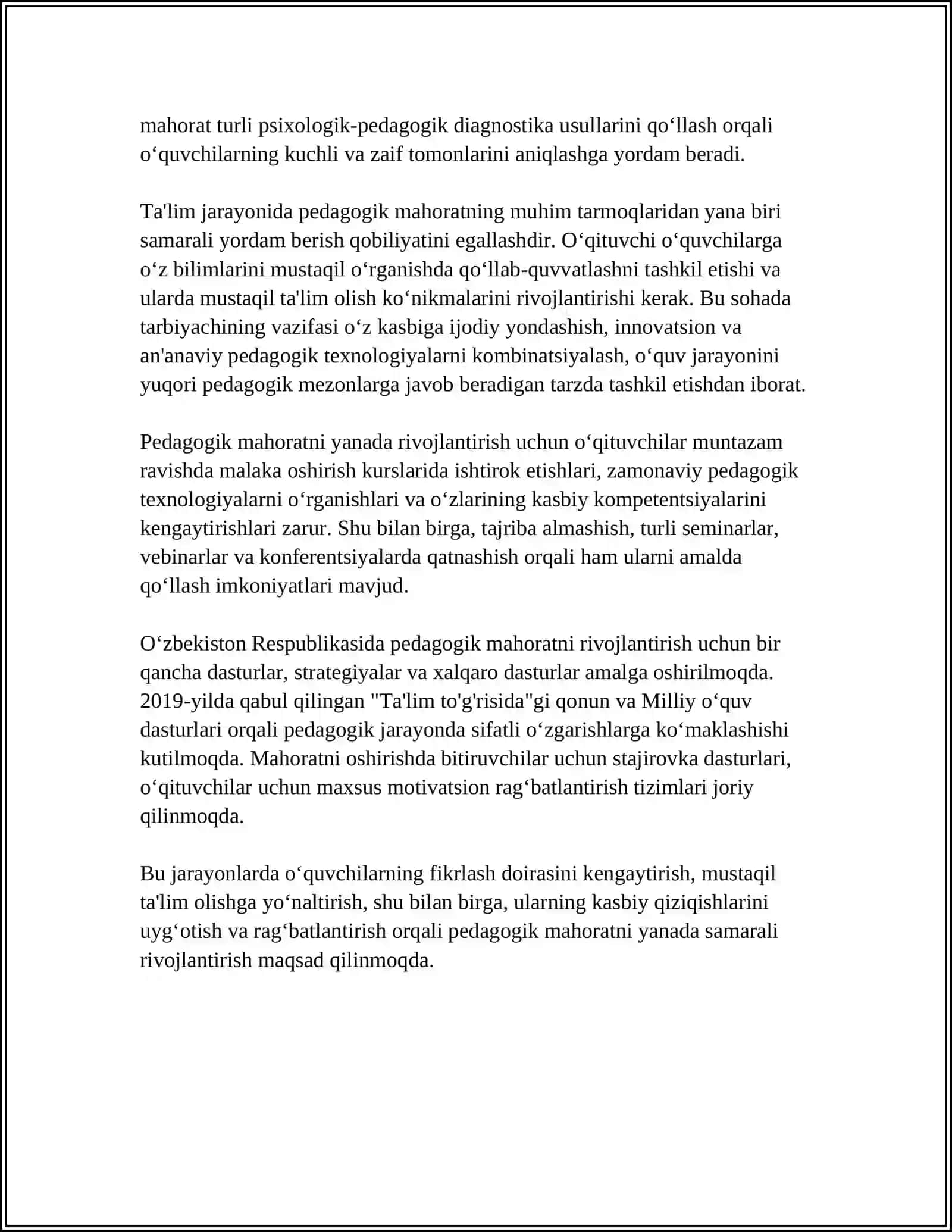 MULOQOTDA PEDAGOGIK MAHORATNING NAMOYON BOʻLISHI 4