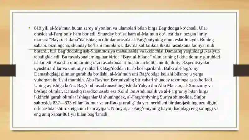 Ahmad al-Farg’oniyning hayotlari va faoliyati. 4