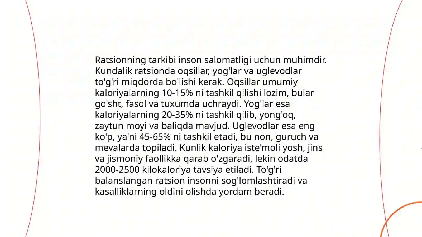 Aholining ovqatlanishini o'rganish 4