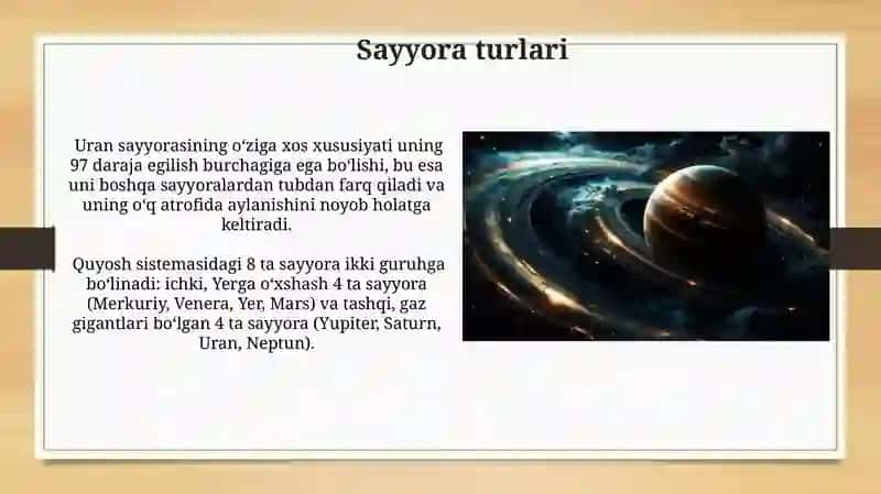 Sayyoralar osmon jismlari hisoblanadi 4