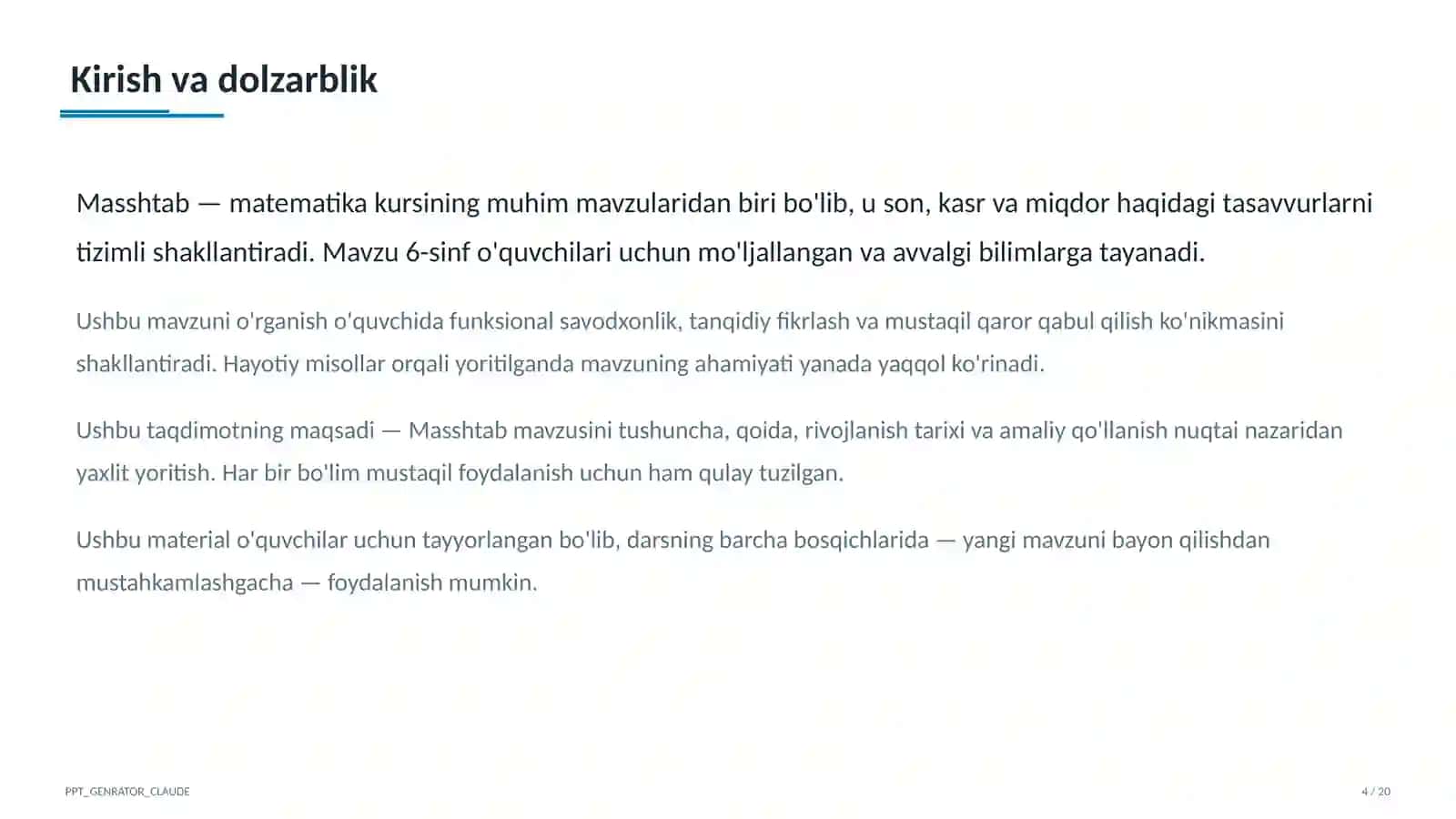 Matematika Masshtab (6-sinf) 4