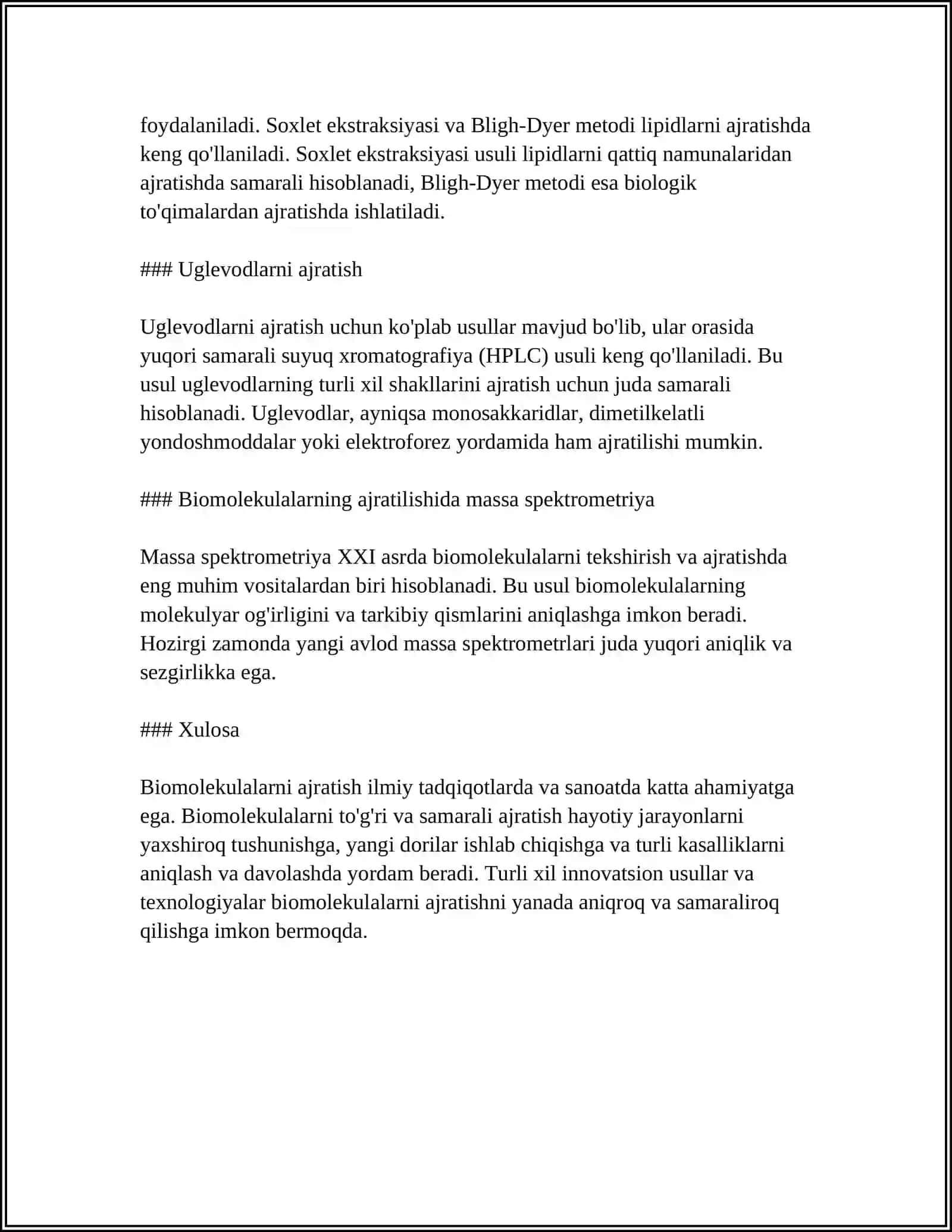 BIOKIMYONING ZAMONAVIY METODLAR. ENDOPEPTIDAZALAR 4