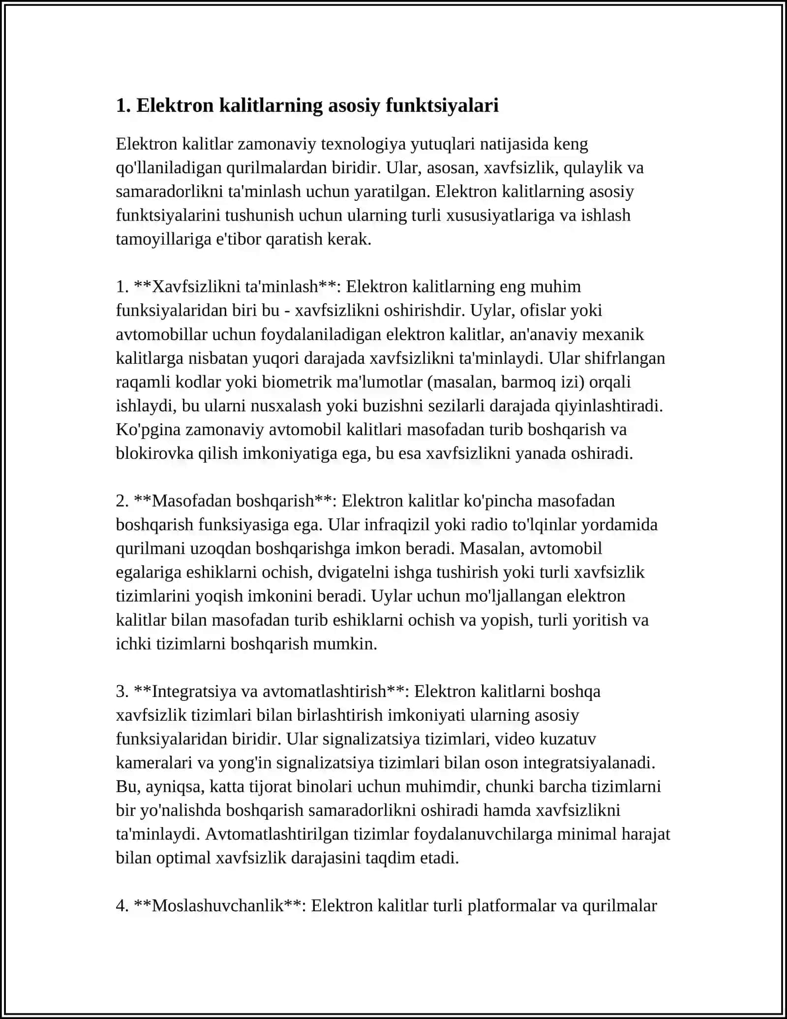 ELEKTRON KALITLAR. ELEKTRON KALITLARNING VAZIFASI 4