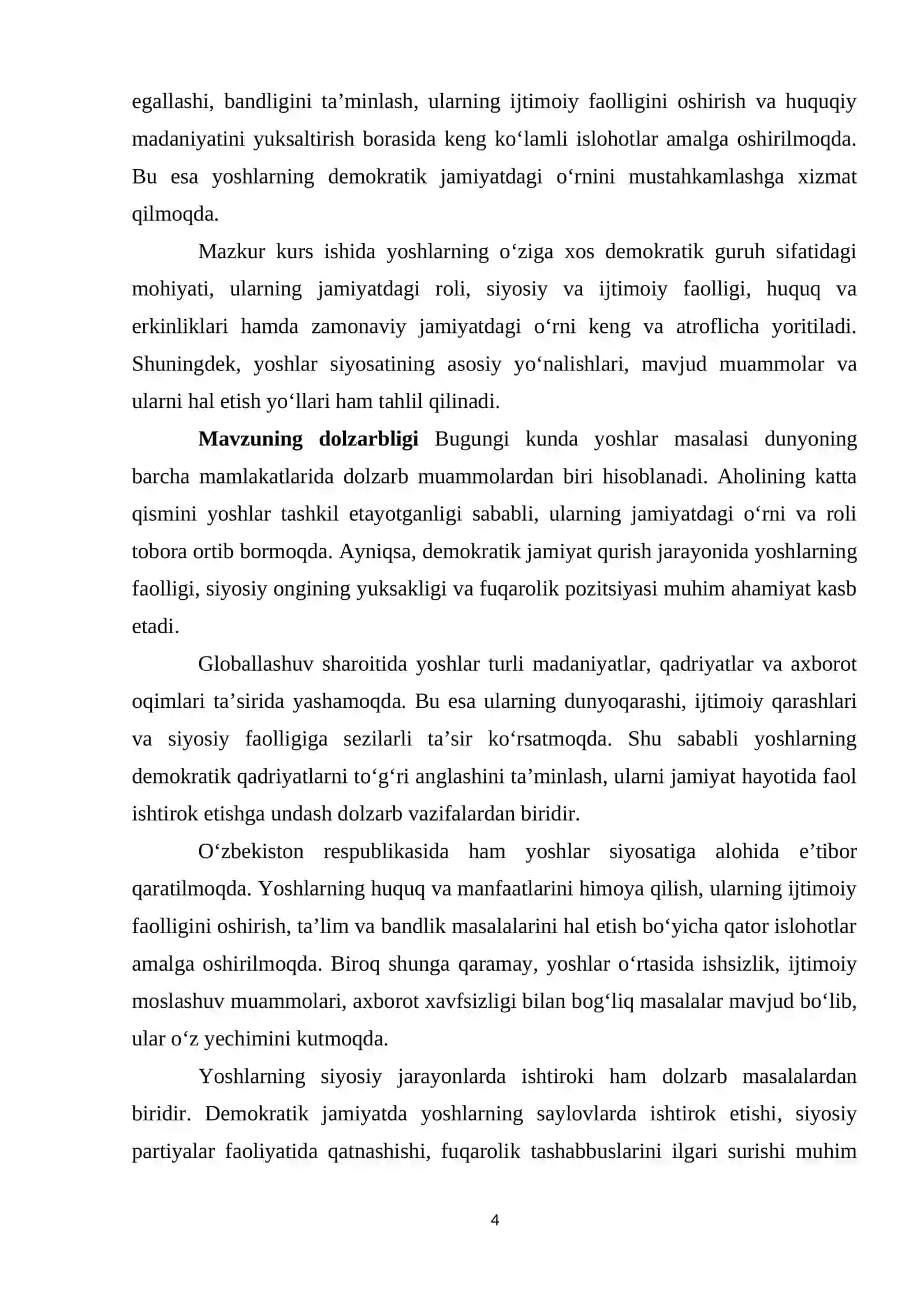 YOSHLAR OʻZIGA XOS DEMOKRATIK GURUH SIFATIDA 4