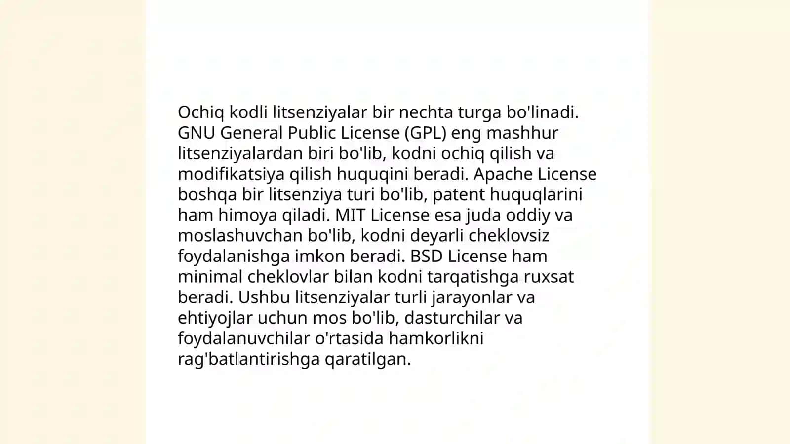 Ochiq kodli dasturiy ta'minotning afzalliklari 4