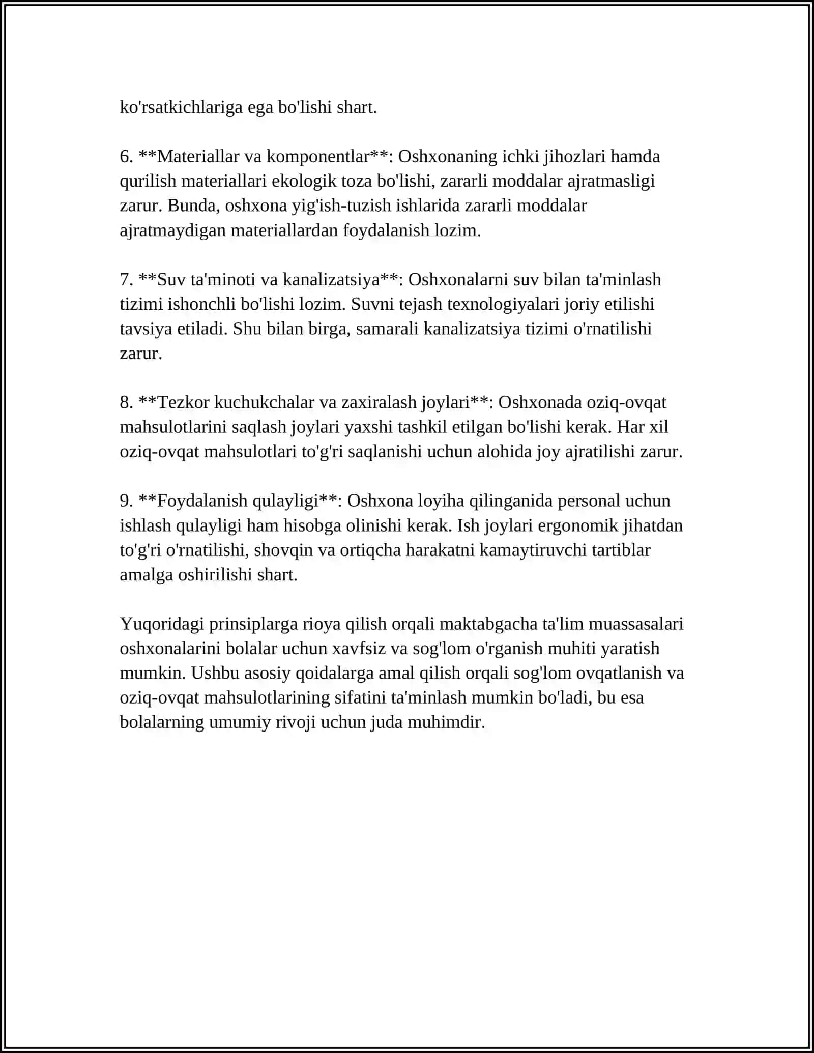 MAKTABGACHA TA'LIM TASHKILOTLARI OSHXONALARNI JIHOZLASH, ANJOMLARINI JOYLASH VA ULARDAN FOYDALANISH 4