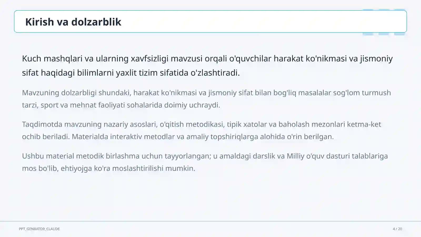 Kuch mashqlari va ularning xavfsizligi (8-sinf) 4