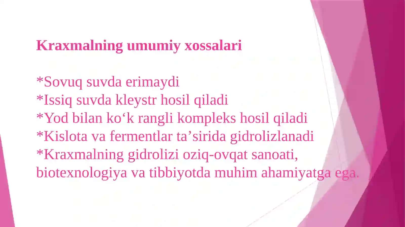 Kraxmalning kislotali gidrolizi va uning tarkibini xromatografiya yordamida o’rganish 4
