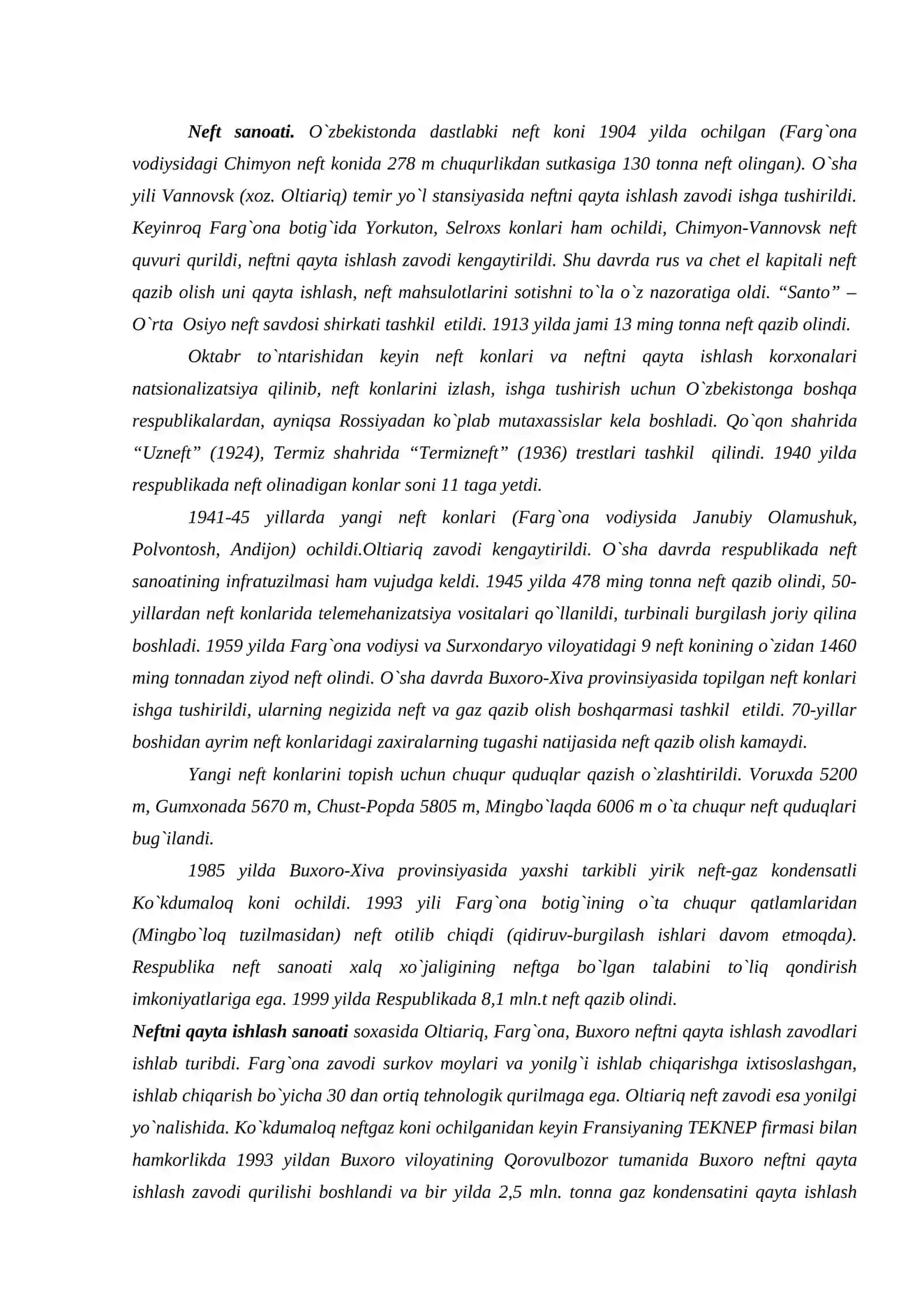 O`zbekistonning yoqilg`i energetika sanoati tarmoqlari geografiyasi 4