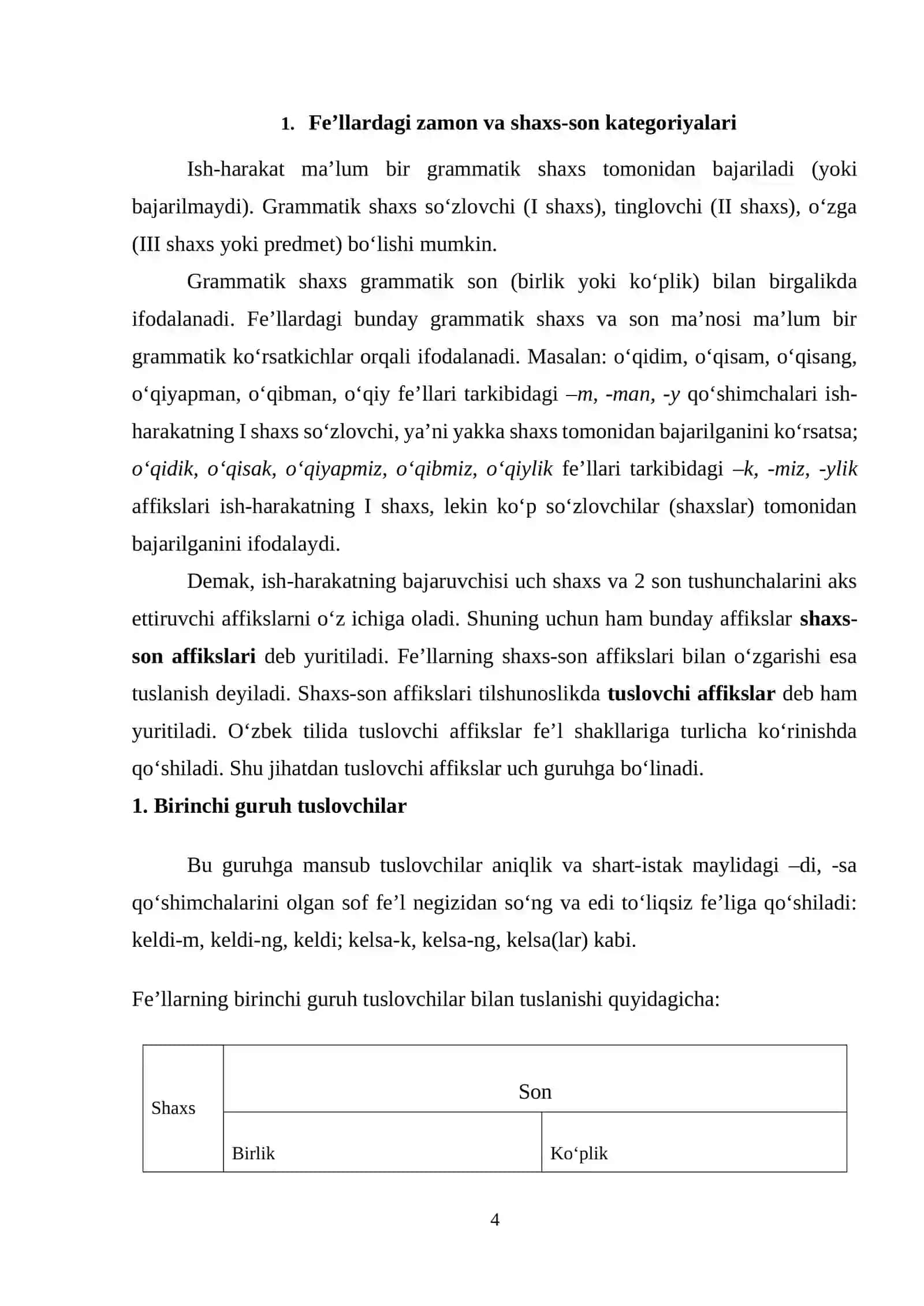 TURKIY TILLARDA ZAMON KATEGORIYASI 4