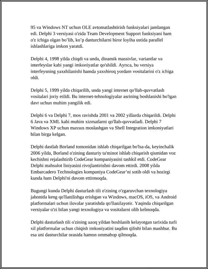 Delphi Dasturlash Tillari 4