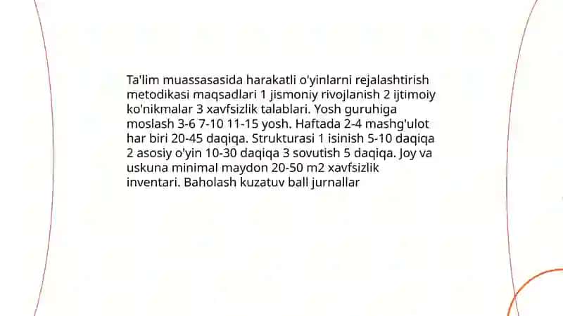Harakatli oyinlarni tashkil qilish va otkazish talim muososalarida 4