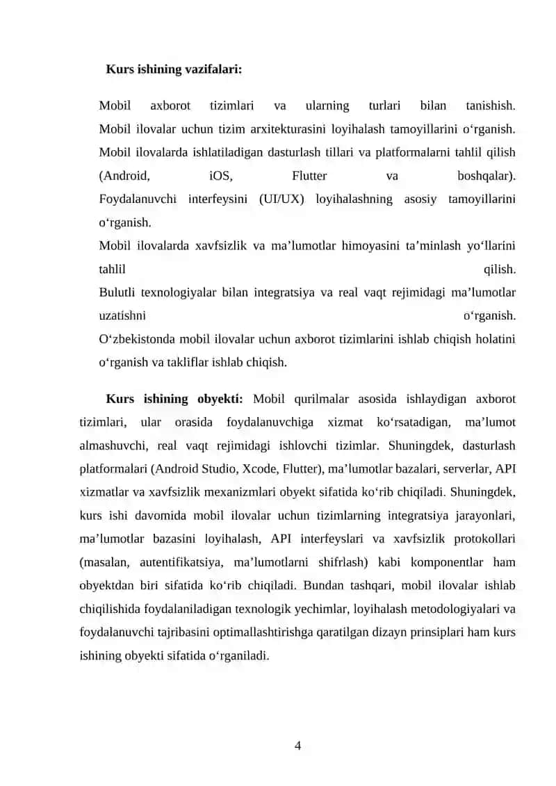 MOBIL ILOVALAR UCHUN AXBOROT TIZIMLARINI LOYIHALASH 4