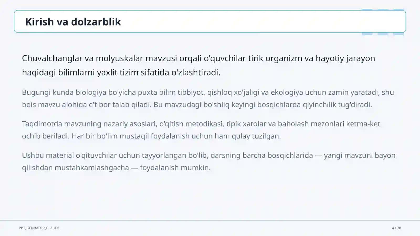 Chuvalchanglar va molyuskalar (7-sinf) 4