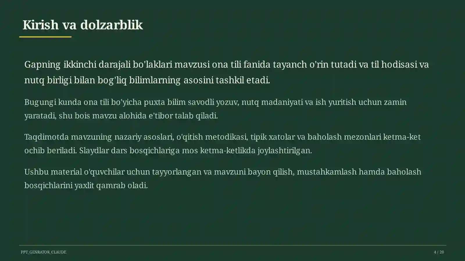 Gapning ikkinchi darajali bo'laklari (8-sinf) 4