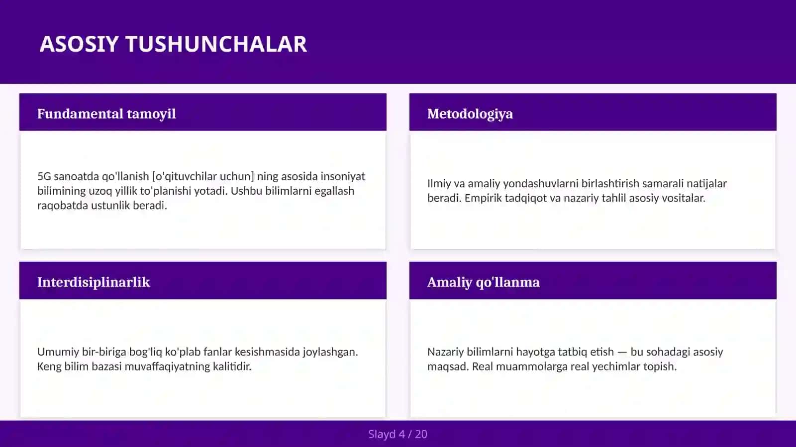 5G sanoatda qo'llanish [o'qituvchilar uchun] 4