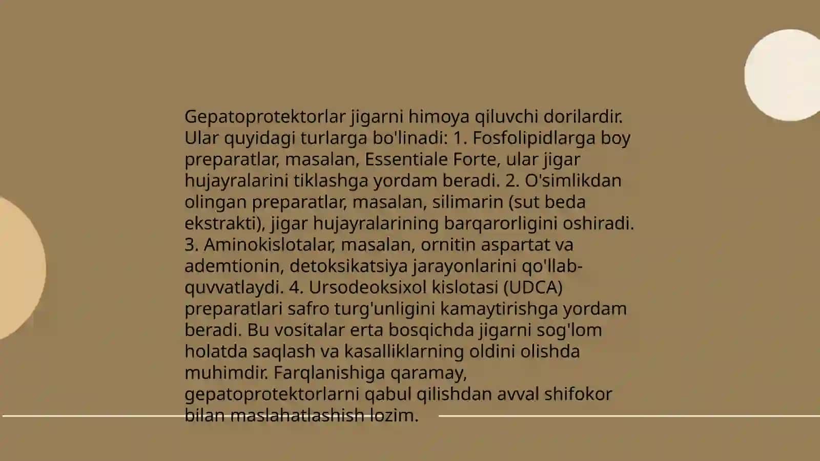 Jigar faoliyatiga ta'sir etuvchi vositalar. Gepatoprotektorlar 4