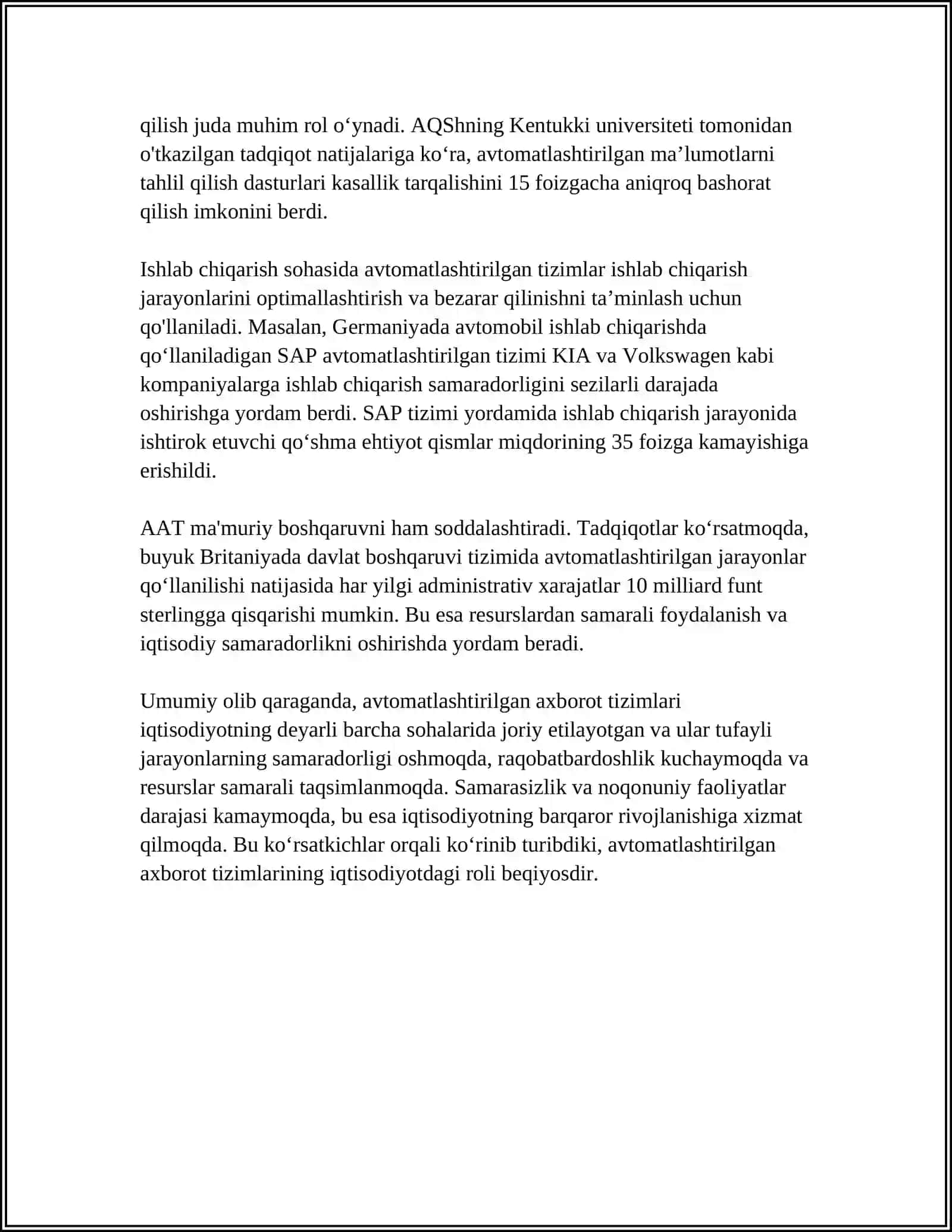 Avtomatlashtirilgan axborot tizimlari 4