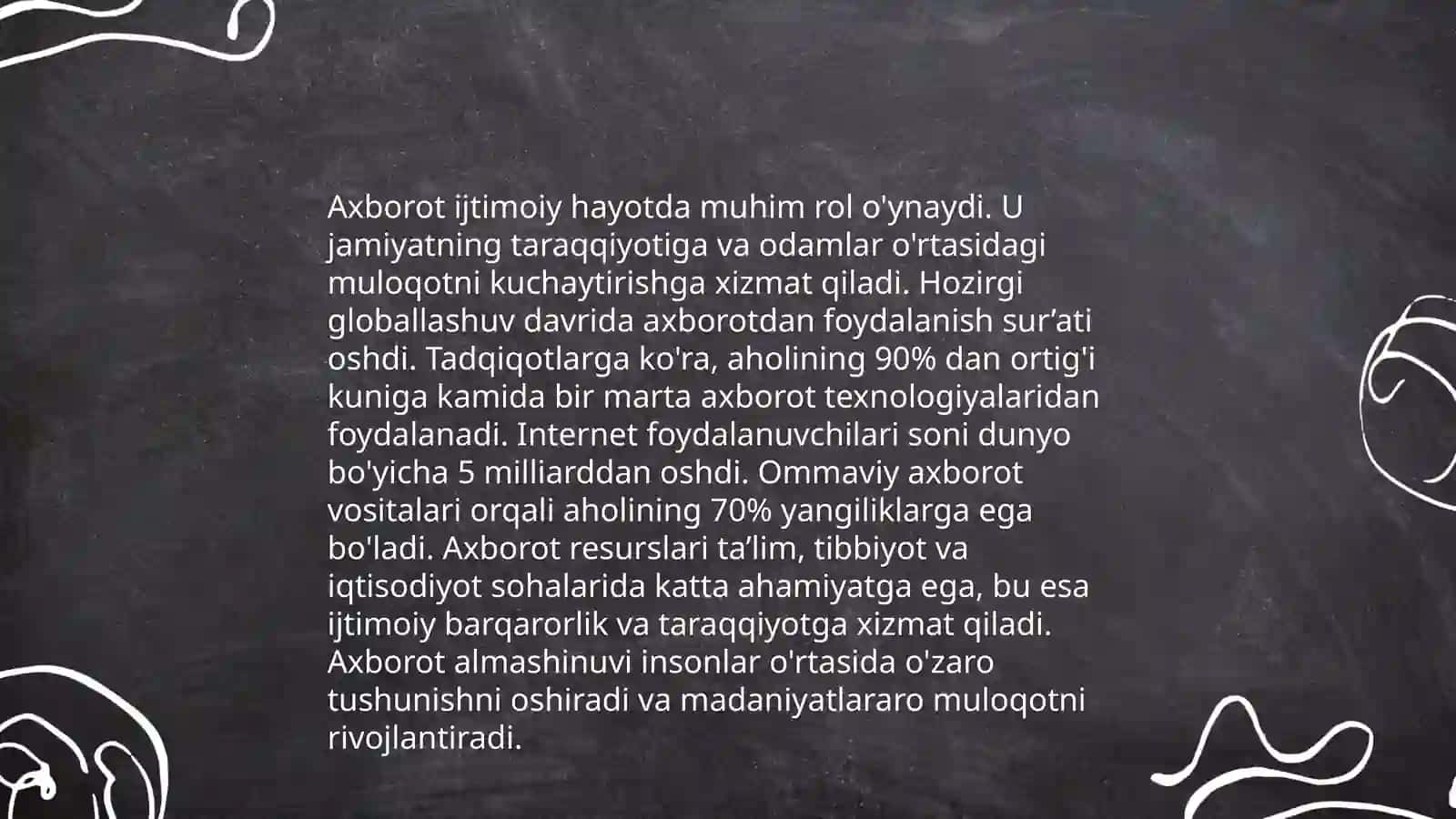 Axborotning jamiyatda tutgan oʻrni va ahamiyati 4
