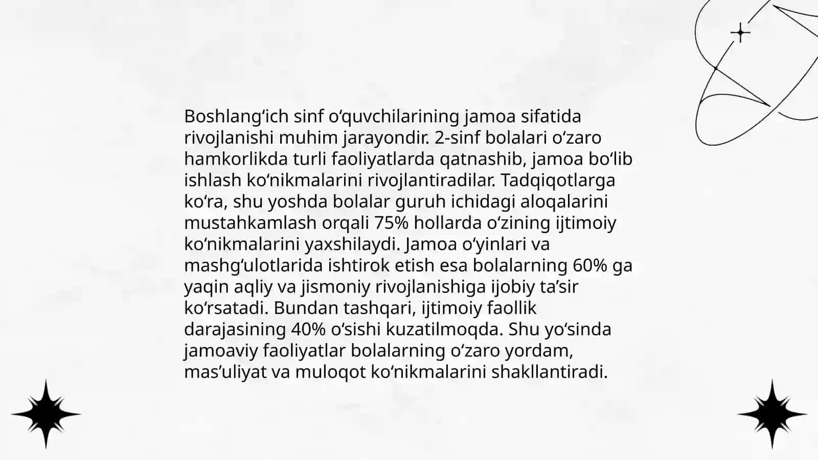 Boshlang'ich sinfda jamoa haqida umumiy tushuncha. Jamoa tashkil etish metodikasi Rahmatova Gulasal 4