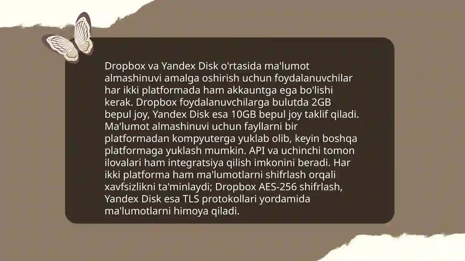 Dropbox va Yandex bulutli platformalari 4