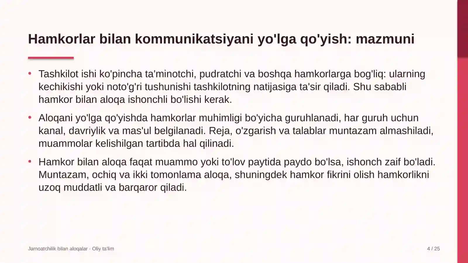 onlayn kinoteatrlarda hamkorlar bilan kommunikatsiyani yo'lga qo'yish 6685 4