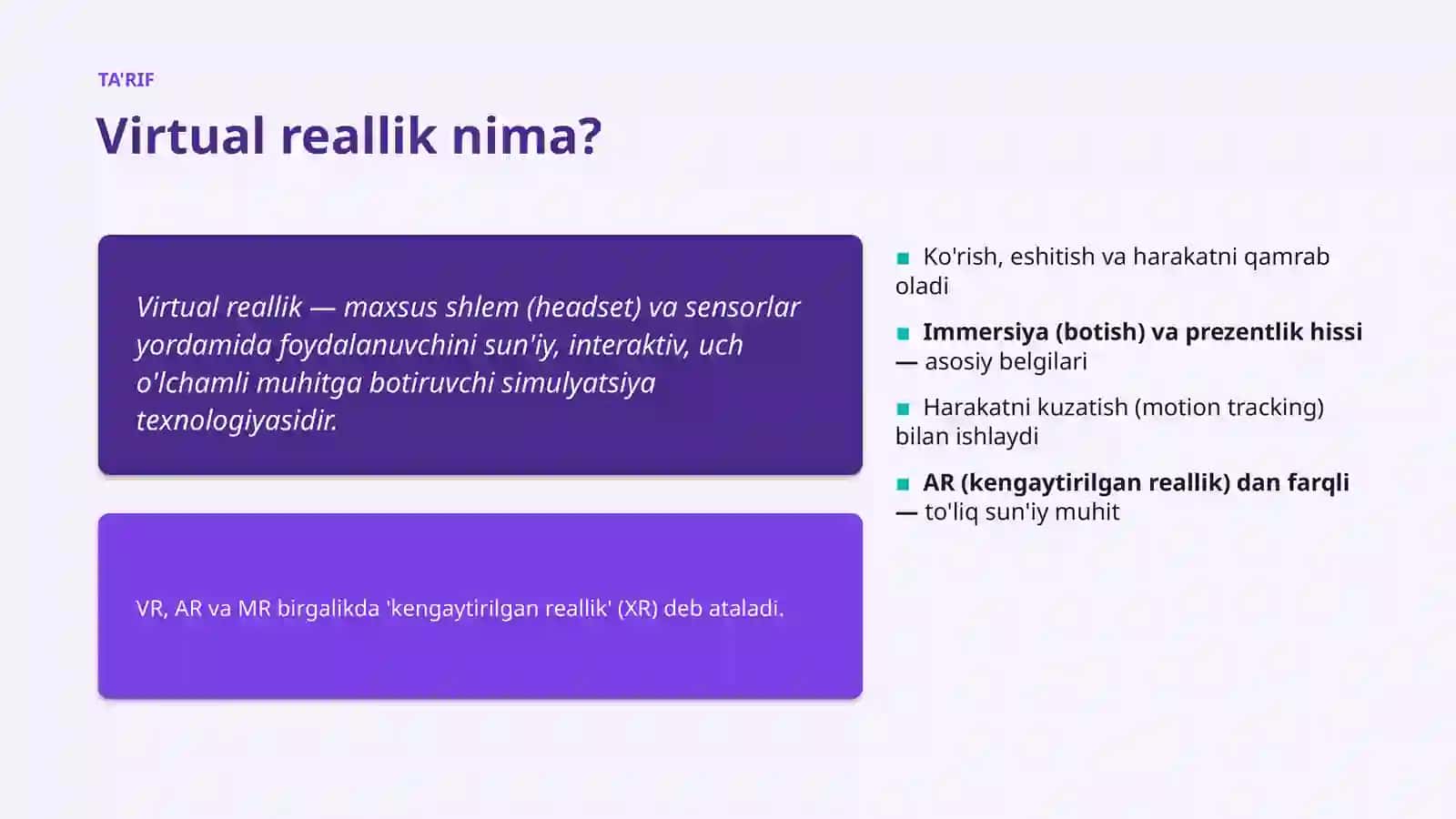 Virtual reallik (VR) 4