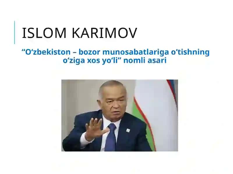 Iqtisodiy islohotlar, xususiy mulkchilikning shakllanishi. O‘zbekistonda bozor munosabatlarining rivojlanishi 4