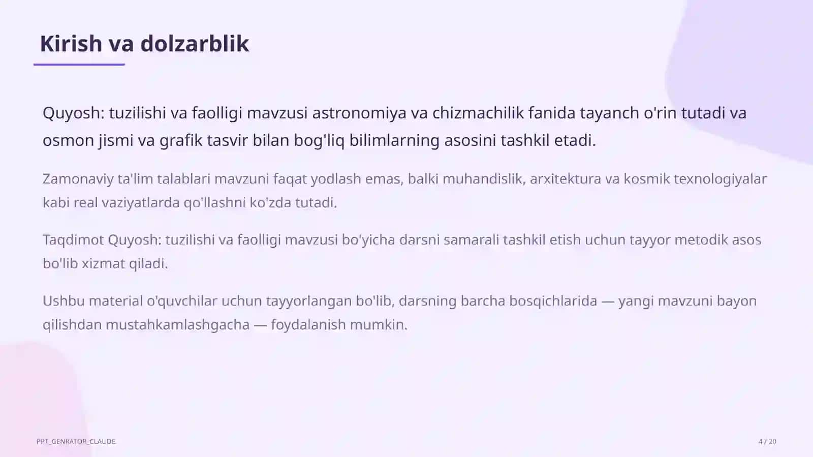 Quyosh: tuzilishi va faolligi (11-sinf) 4