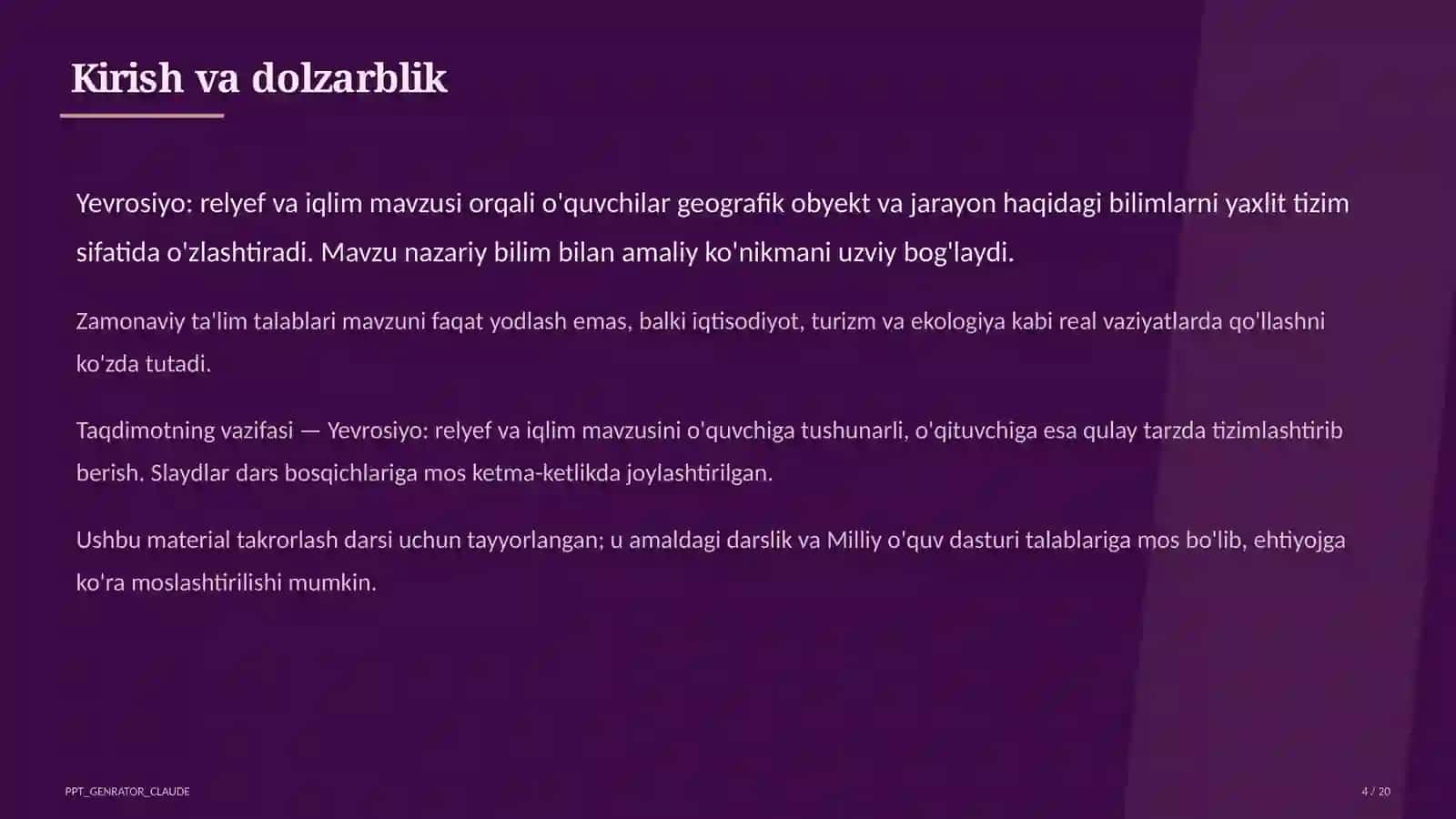 Yevrosiyo: relyef va iqlim (7-sinf) 4