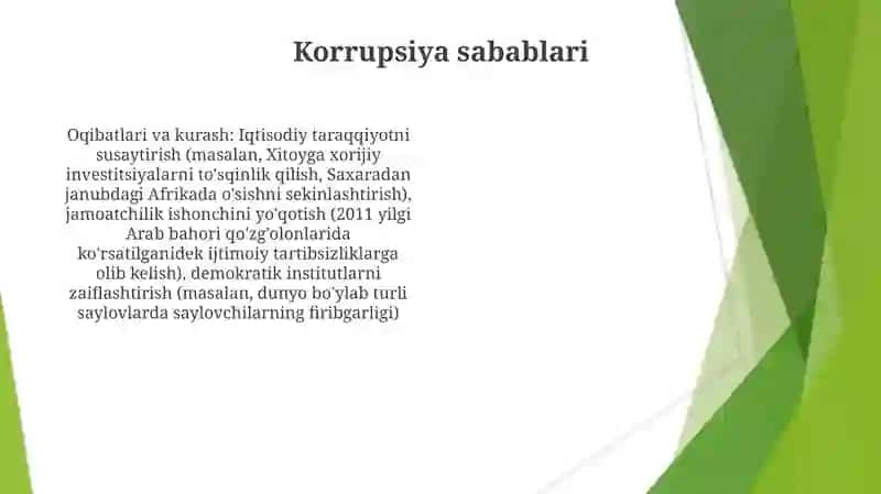Korrupsiyaning mohiyati, oqibatlari va unga qarshi kurash 4