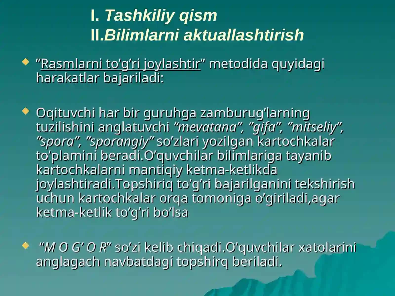Jabborov Maqsudning Botanika fanidan tayyorlagan bir soatlik dars ishlanmasi 4