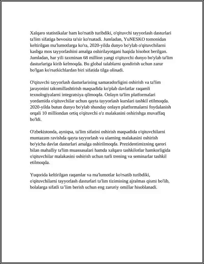 O'qituvchilar tayyorlash dasturlari 4