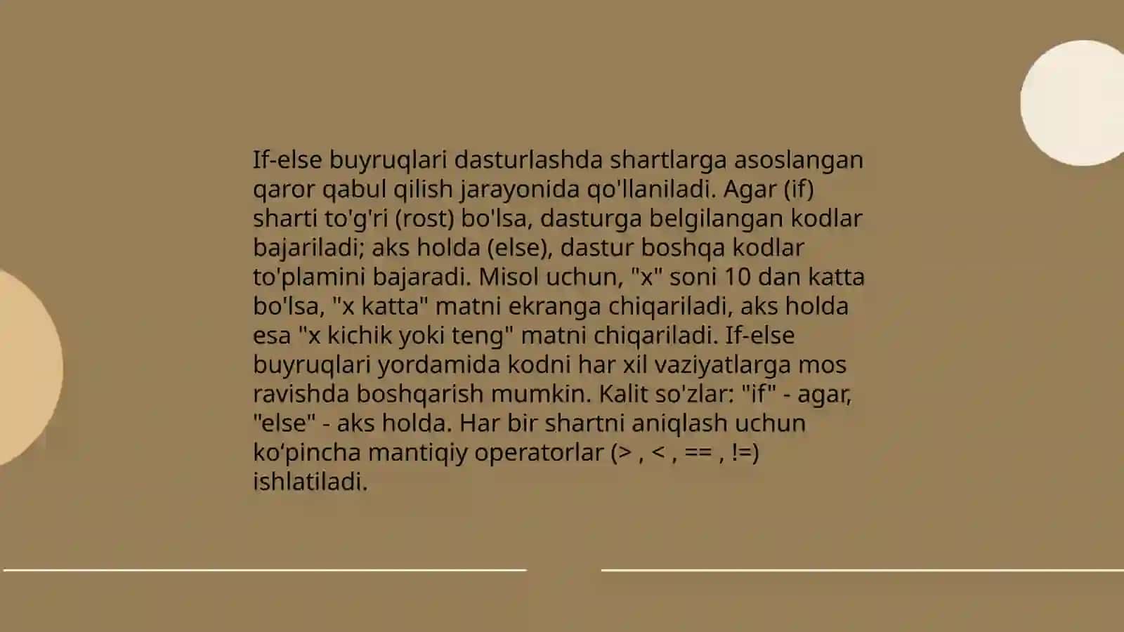 Shartli tarmoqlanish operatori 4