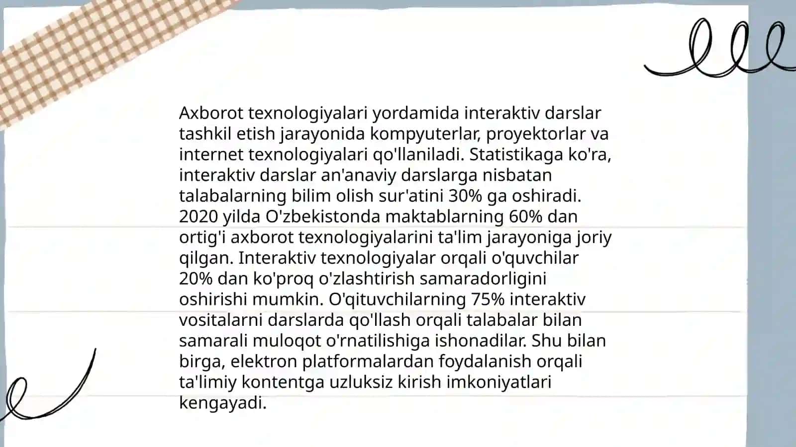 Ona tili fanini òqitishda axborot texnologiyalaridan foydalanish-pedagogik mahoratini oshirish omili ekanligi 4