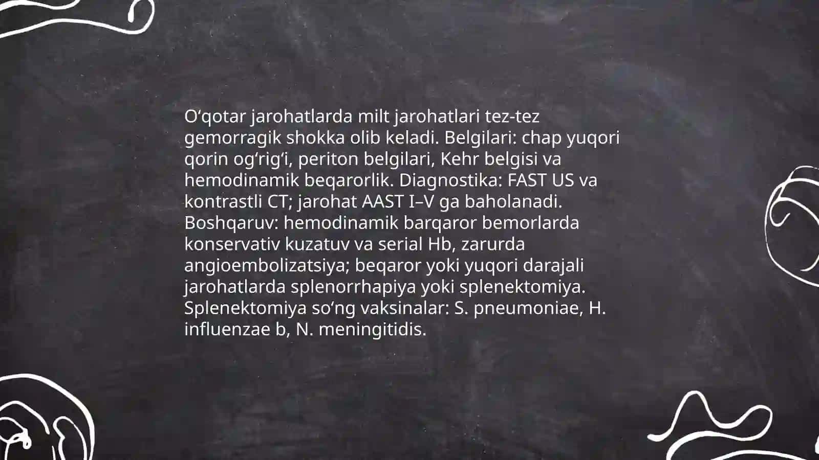 Oʻqotar jarohatlarda ichki a'zolar kasalliklari 4