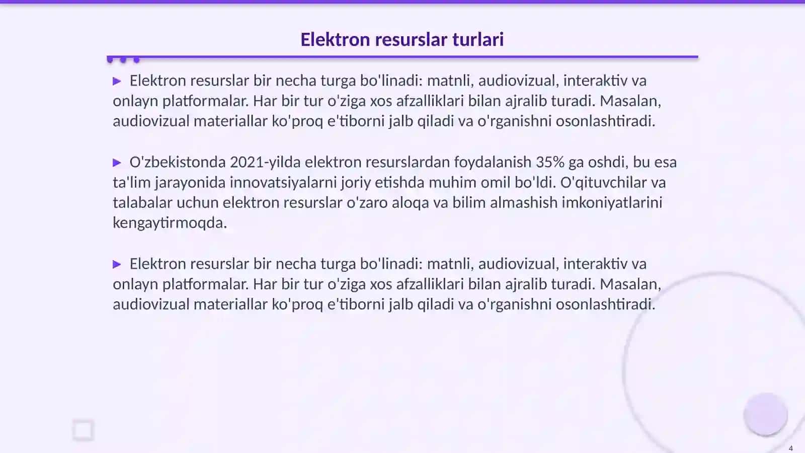 Elektron resurslar yordamida nutq madaniyatini rivojlantirish 4