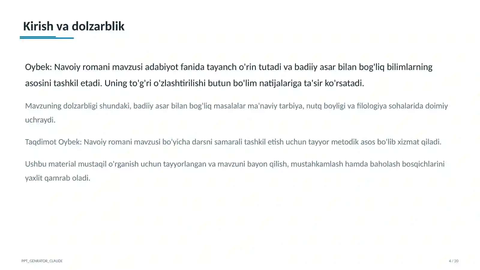 Oybek: Navoiy romani (10-sinf) 4