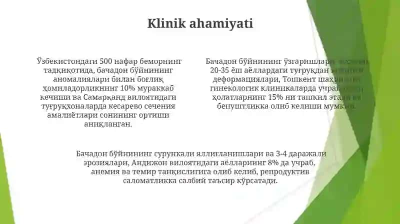 Bachadon bўyni variant anatomiyasi 4