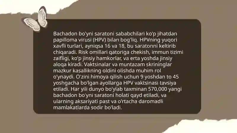Bachadon bo'yni saratoni epidemiologiyasi 4