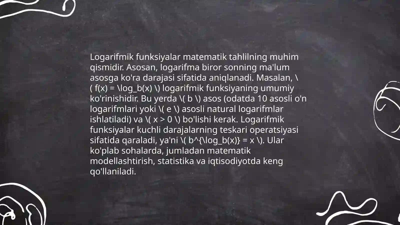 Logarifmik asoslar 4