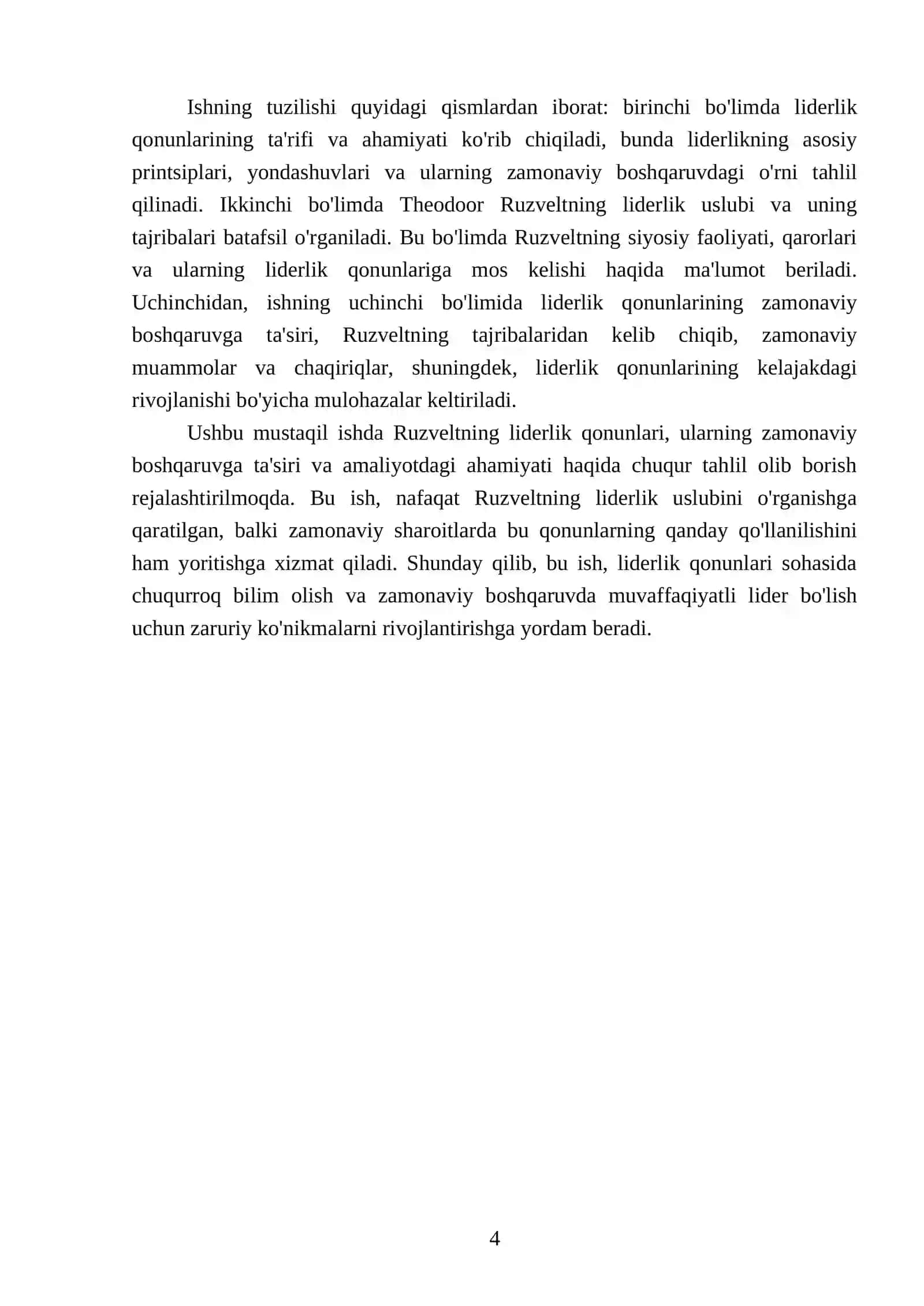 Liderlik qonunlari. Theodoor Ruzvelt 4